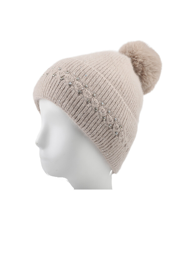 Gebreide Glitter Muts met Pompon