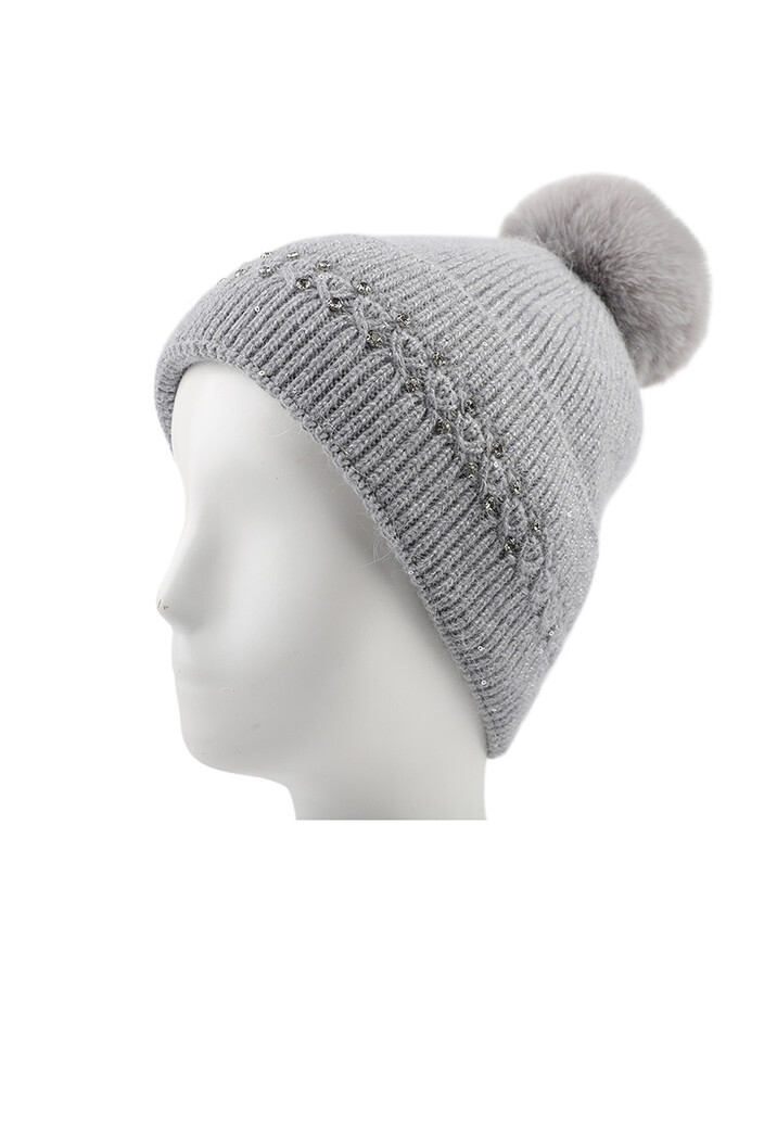 Gebreide Glitter Muts met Pompon
