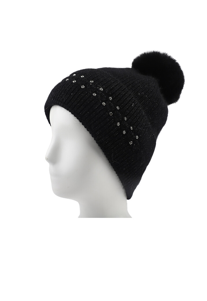 Gebreide Glitter Muts met Pompon