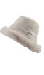Suèdelook Bucket Hat met Bont Randje