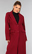 Lange Stoffen Burgundy Trenchcoat