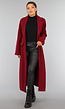 Lange Stoffen Burgundy Trenchcoat