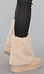 Beige Faux Fur Laarzen met Plateau