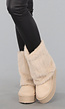 Beige Faux Fur Laarzen met Plateau
