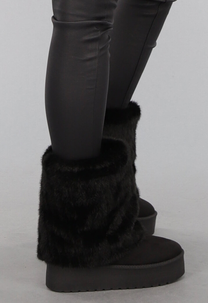 Zwarte Imitatie Bont Snowboots