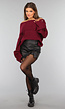 Burgundy Off Shoulder Trui