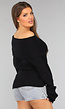 Zwarte Zachte Off Shoulder Trui