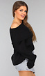 Zwarte Zachte Off Shoulder Trui
