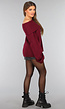 Burgundy Off Shoulder Trui