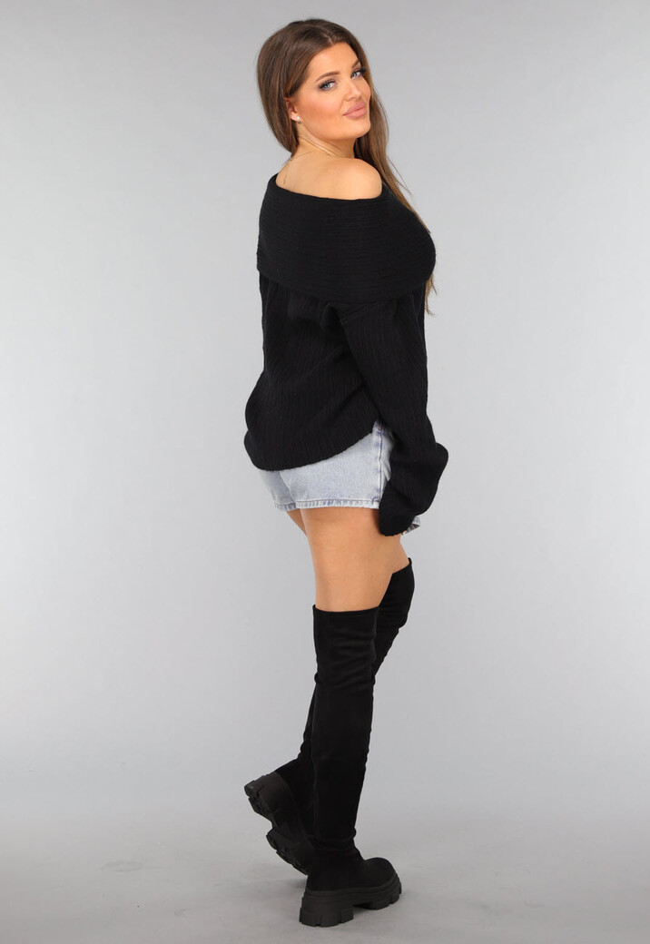 Lichtblauwe Denim Overslag Skort met Schuine Sluiting