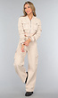 Beige Wide Leg Cargo Co Ord