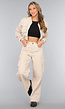 Beige Wide Leg Cargo Co Ord