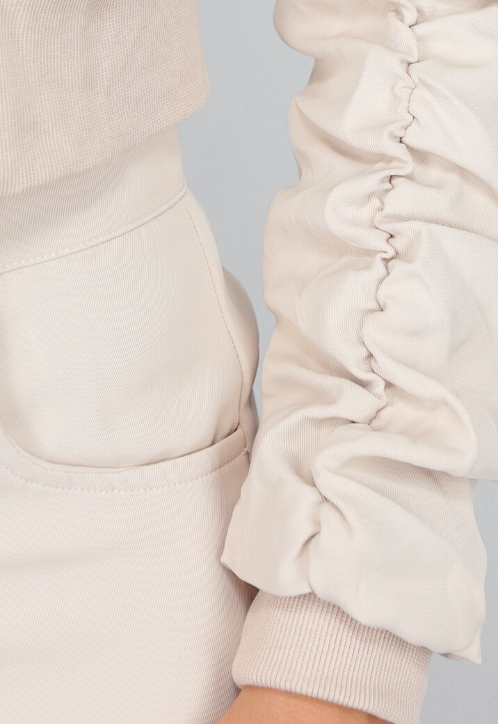 Beige Wide Leg Cargo Co Ord