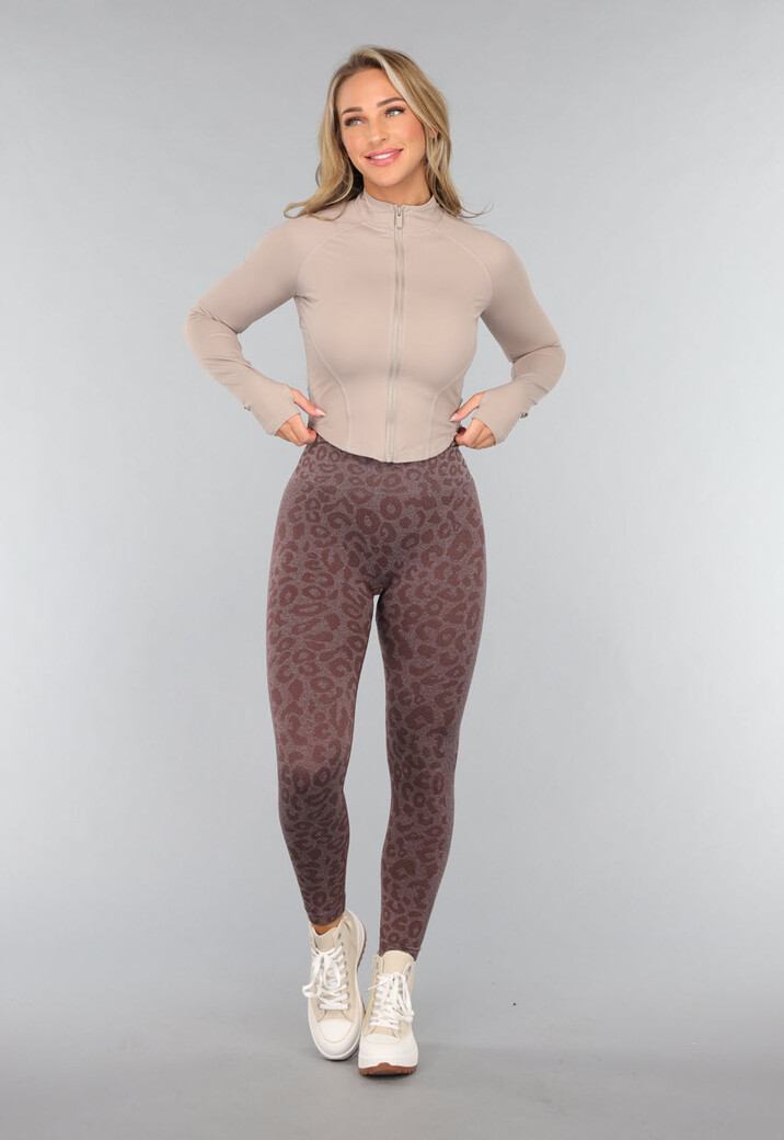 Cropped Sportjasje met Hoge Kraag