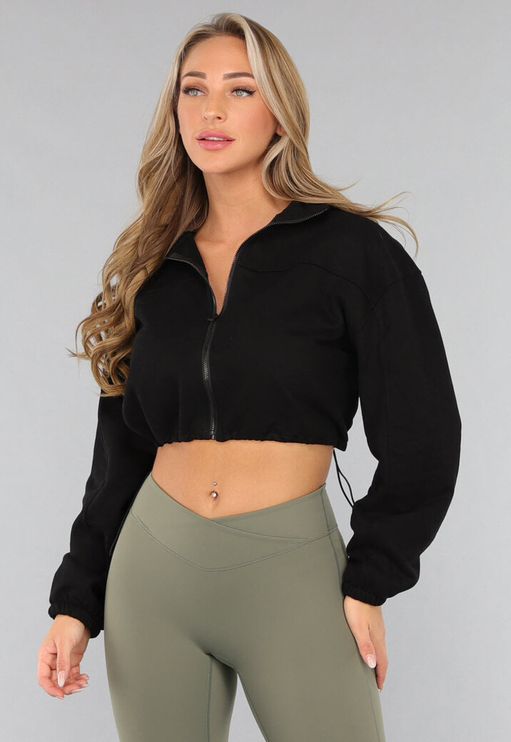 Zwart Cropped Sport Vest