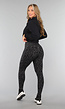 Zwarte Panterprint Gym Legging met Stretch