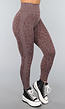 Bruine Leopard Sportlegging met Scrunch
