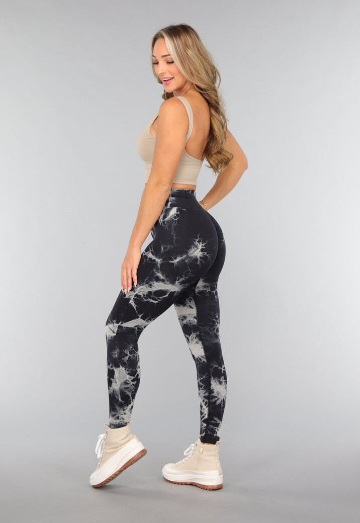 Print Stretch Overslag Legging met Tie Dye