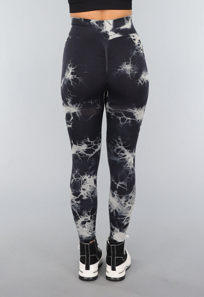 Print Stretch Overslag Legging met Tie Dye