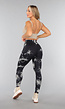 Print Stretch Overslag Legging met Tie Dye