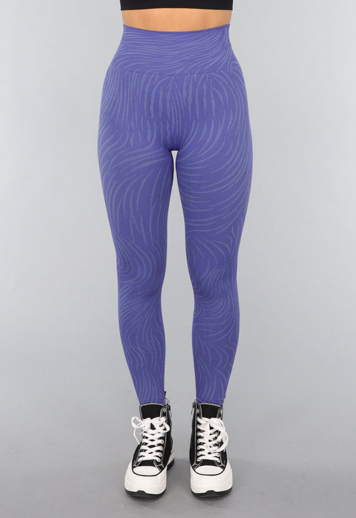 Gestreepte Sportlegging in Blauw