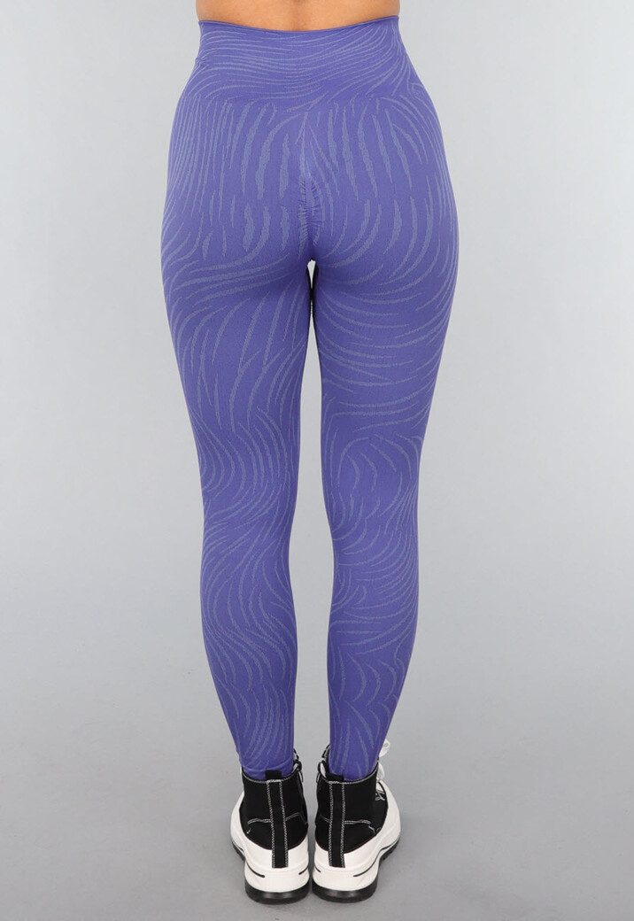 Gestreepte Sportlegging in Blauw