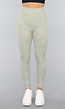 Khaki Sportlegging met Gestreepte Print