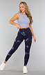 Navy Sportlegging met Tie Dye Print