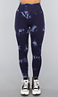Navy Sportlegging met Tie Dye Print