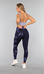 Navy Sportlegging met Tie Dye Print