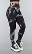 Tie Dye Gym Legging in Zwart met Push Up