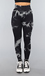 Tie Dye Gym Legging in Zwart met Push Up