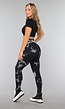 Tie Dye Gym Legging in Zwart met Push Up