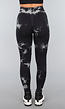Tie Dye Gym Legging in Zwart met Push Up