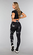 Tie Dye Gym Legging in Zwart met Push Up