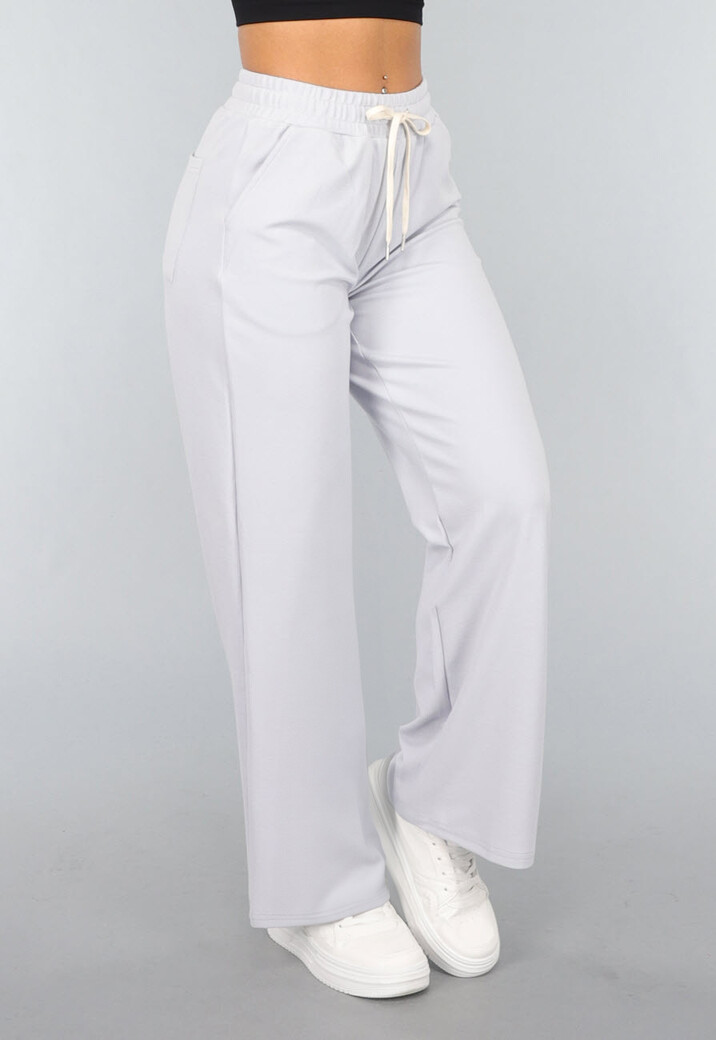 Wide Leg Joggingbroek in Lichtblauw