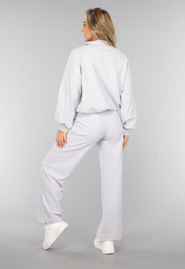 Wide Leg Joggingbroek in Lichtblauw