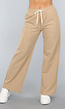Beige Wide Leg Joggingbroek