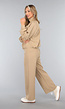 Beige Wide Leg Joggingbroek