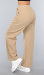 Beige Wide Leg Joggingbroek