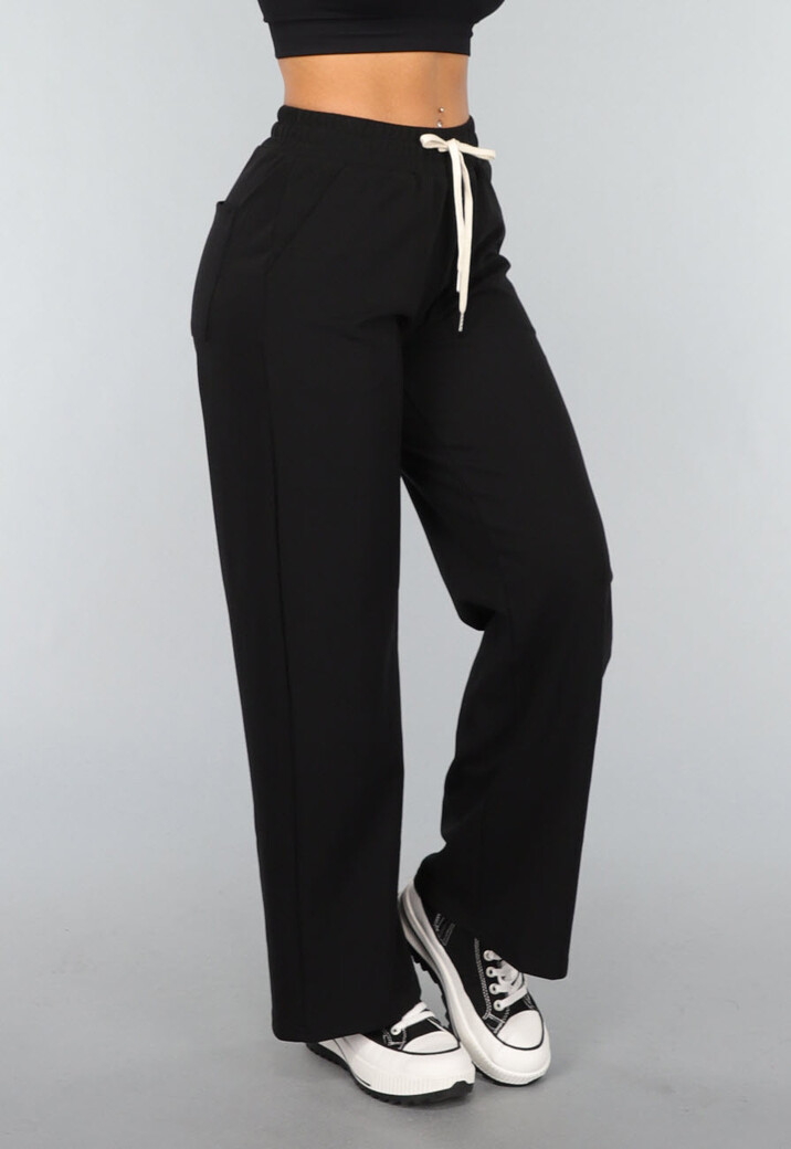 Zwarte Wide Leg Jogger