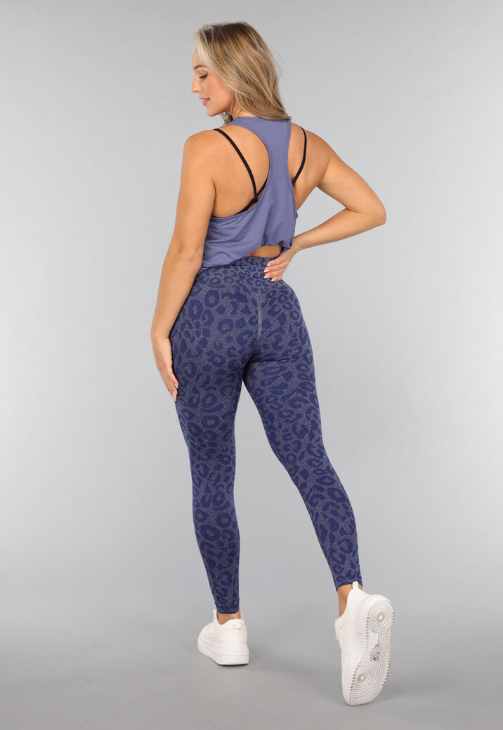 Blauwe Mouwloze Sport Tanktop