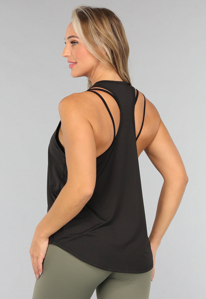 Zwarte Loose Fit Sport Tanktop