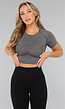 Cropped Sporttop in Grijs