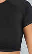 Zwart Sporttopje met Korte Mouwen