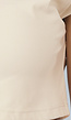 Beige Sporttop met Korte Mouwen