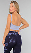 Blauwe Sporttop met Open Rug en Padding