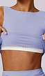 Blauwe Sporttop met Open Rug en Padding