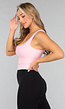 Roze Rib Croptop met Padding
