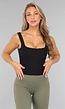 Zwarte Croptop met Uitneembare Pads